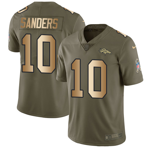 Nike Broncos #10 Emmanuel Sanders Olive/Gold Men's Stitched NFL Limited Salute To Service Jersey